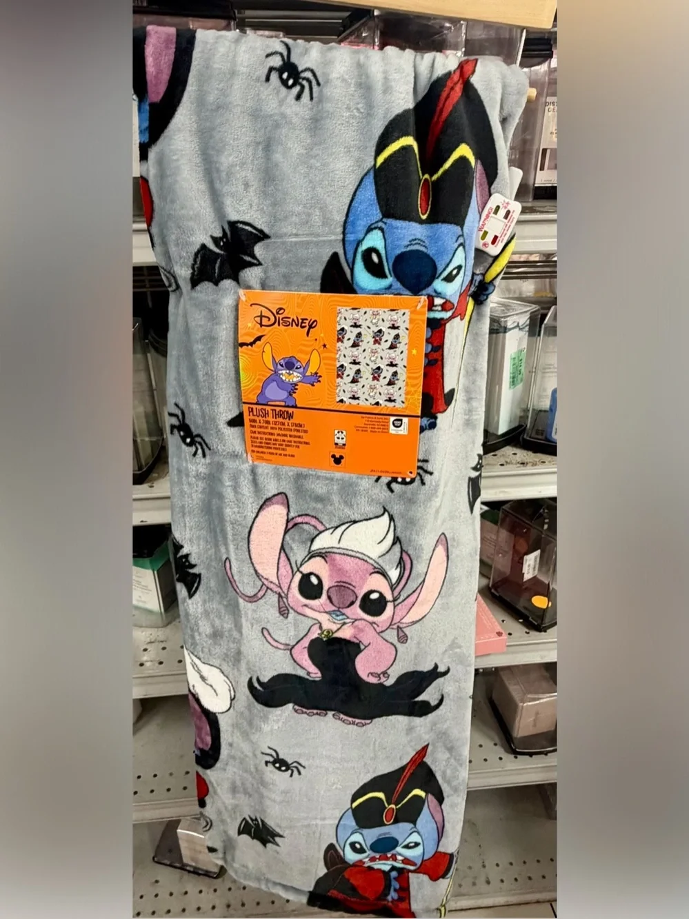 stitch halloween plush blanket throw